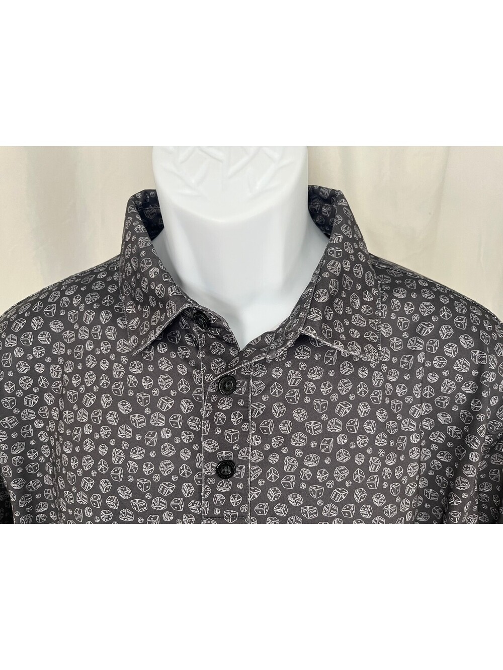 Straight Down Performance Men's Gray White Roll The Dice Golf Polo Large L